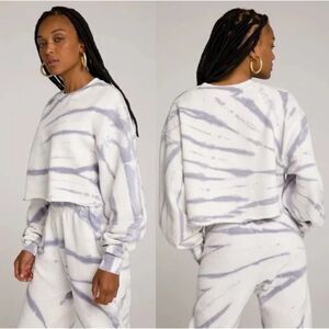 NWT Good American Cropped & Cool Tie-Dye Sweatshirt - Size: 2